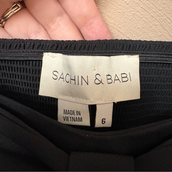 Sachin & Babi Sloane Taffeta Double-Bow Pleated Midi Dress Black Size 6 - Picture 12 of 13